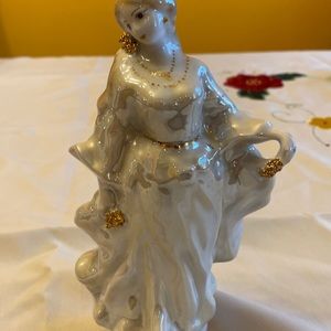 Girl in white dress figurine
